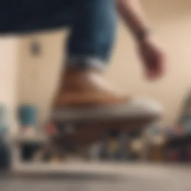 Skateboarder demonstrating proper shoe fit