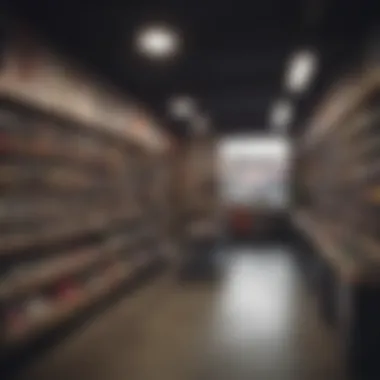 Interior of a popular skate shop showcasing brands and merchandise.