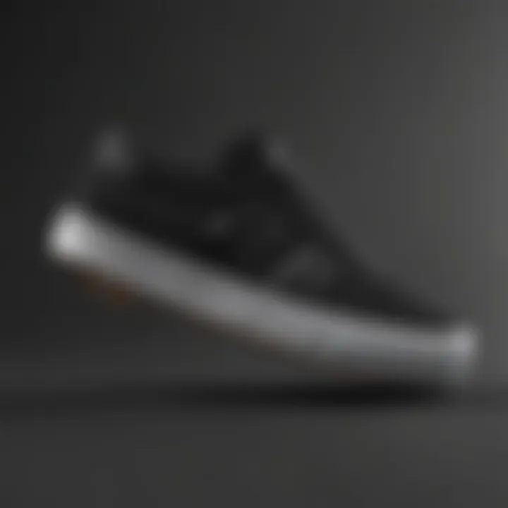 Detailed view of adidas adi ease black showcasing its minimalistic design