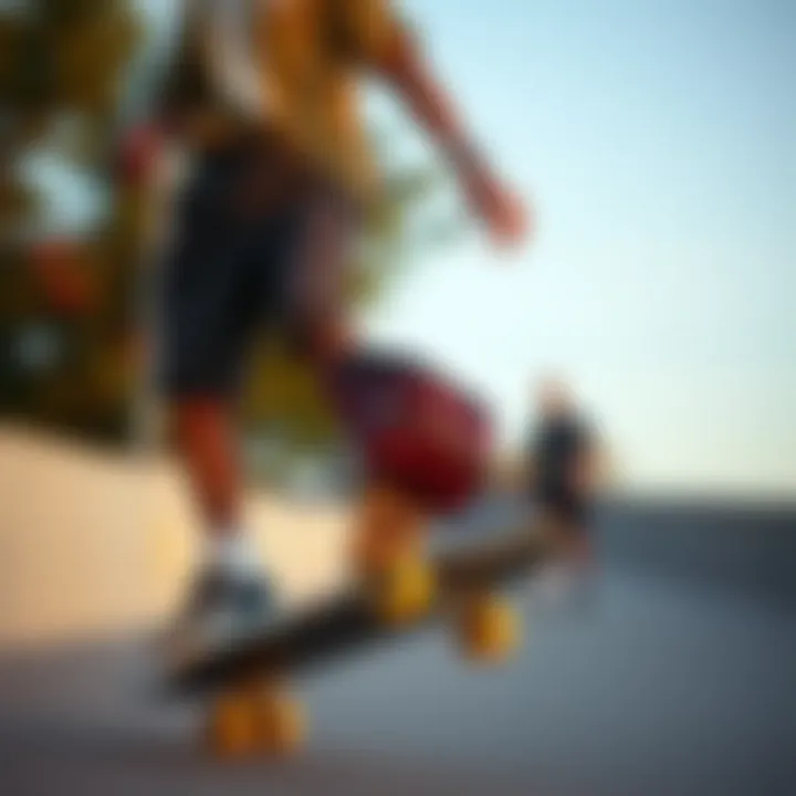 Skateboarder wearing an Adidas bumbag while performing tricks.