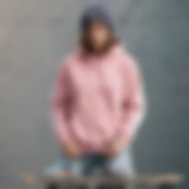 Adidas pastel hoodie styled with skate gear