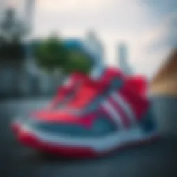 Stylish Adidas sneakers in red, white, and blue