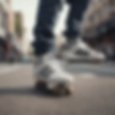 A skateboarder showcasing tricks while wearing Adidas shoes