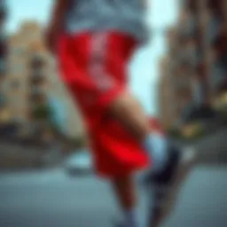 Stylish Adidas XXL shorts showcased in an urban setting