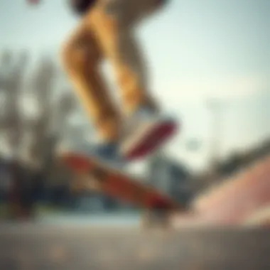 Performance of Vans Shoes in Skateboarding A skateboarder performing tricks while wearing Vans shoes for enhanced grip