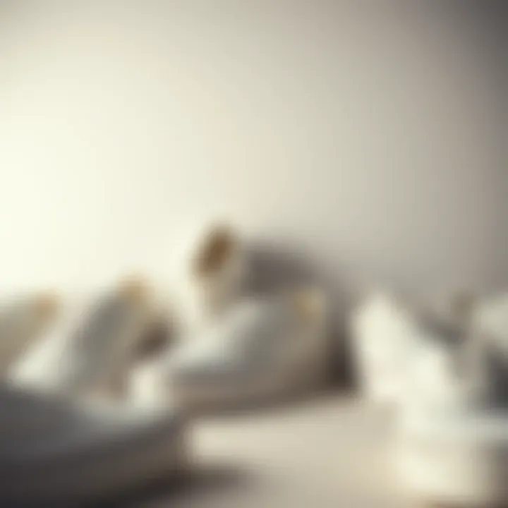 Timeless Versatility A collection of all white Vans displayed against a minimalistic background.