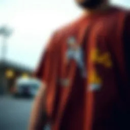 A vibrant brown graphic tee adorned with skate-themed artwork.