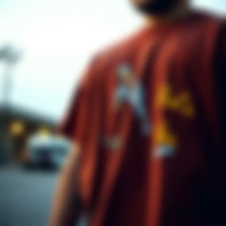 A vibrant brown graphic tee adorned with skate-themed artwork.