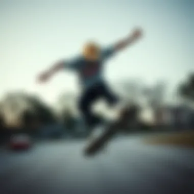 Skateboarder in Supreme Gear A skateboarder performing a trick while wearing Supreme clothing.