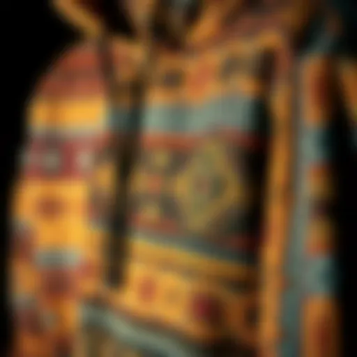 Intricate Patterns of the Baja Hoodie Poncho Baja hoodie poncho showcasing intricate patterns and textures