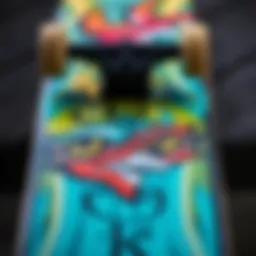 Close-up of Baker Skate Deck 8.25 showcasing its unique graphics