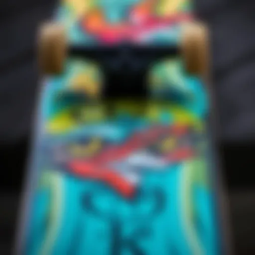 Close-up of Baker Skate Deck 8.25 showcasing its unique graphics