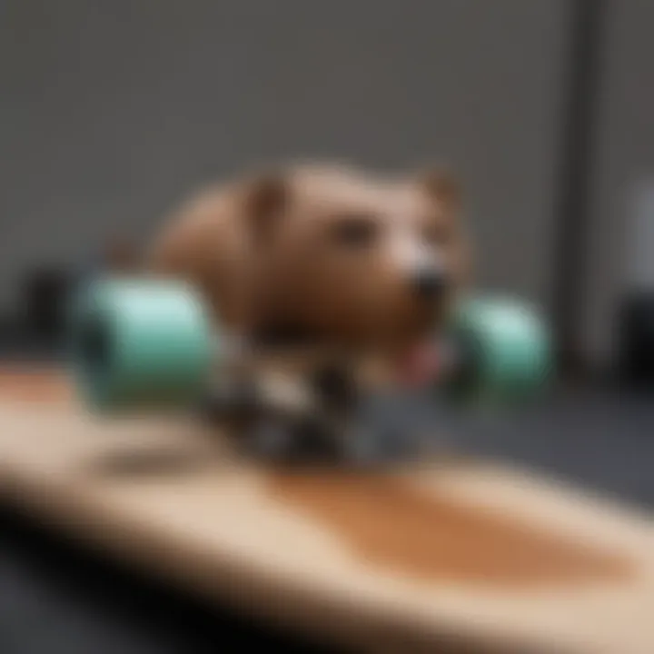 Close-up of the craftsmanship involved in a Bear Walker skateboard