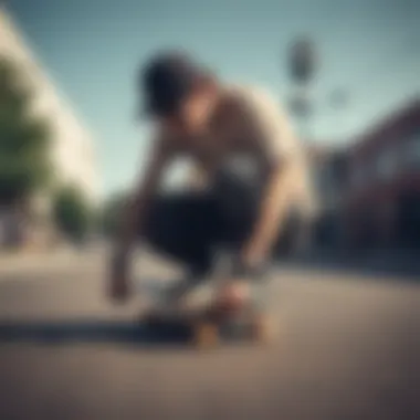 Disappointment in Skateboarding A skateboarder experiencing a moment of disappointment after a failed trick.