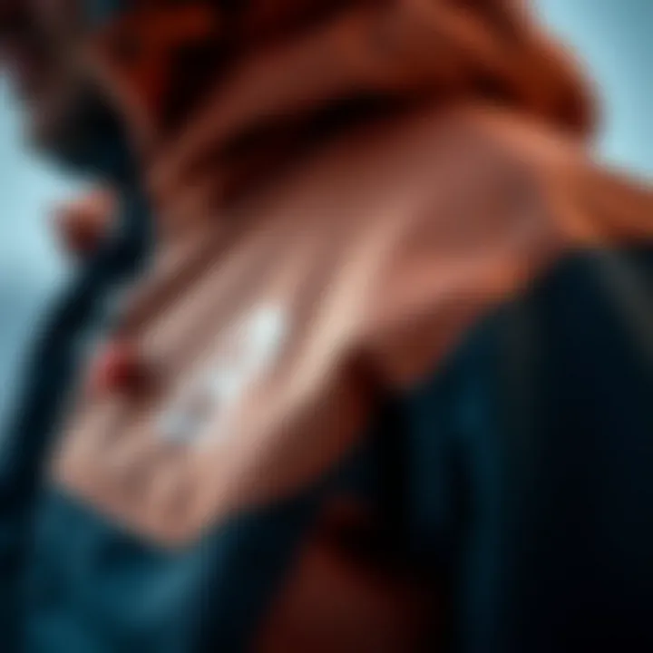 Close-up of the fabric technology used in the Burton DryRide jacket.