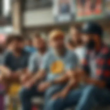 Influential skateboarders discussing collaboration