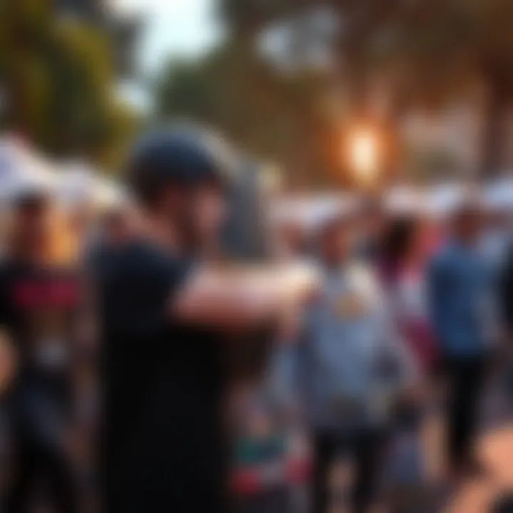Skateboarders uniting in a vibrant community event