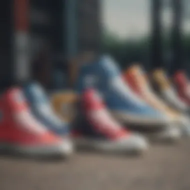 Diverse Styles of Champion Hightops A collection of Champion Hightops in various colors and styles.