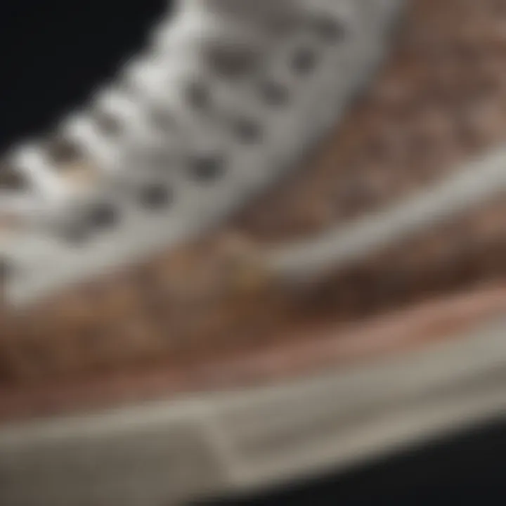 Close-up of the Champion Hightop's unique material and texture.