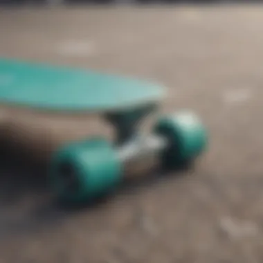 Material Composition of the Teal Penny Board Close-up of the material composition of a teal penny board