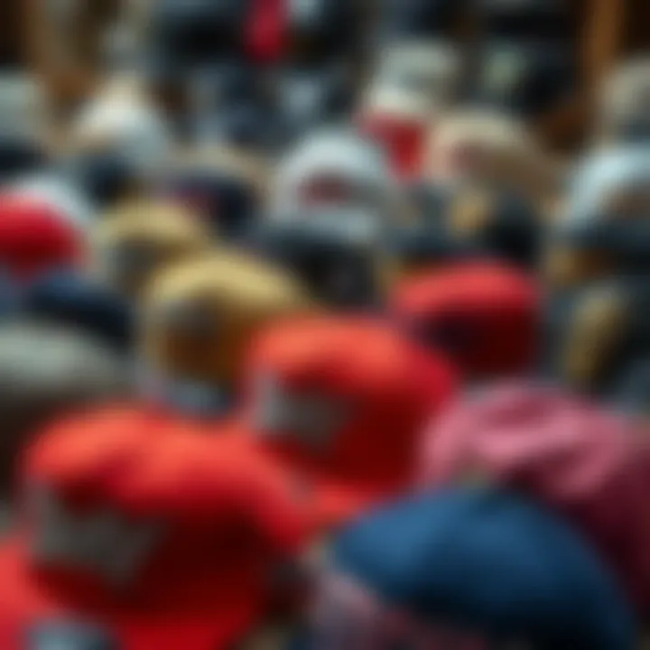 A collection of sketchy tank hats displayed in various colors and patterns