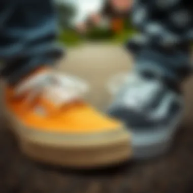 Contrasting ComfyCush Vans with Traditional Vans Footwear Comparison of ComfyCush Vans and traditional Vans side by side