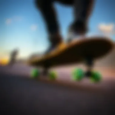 Skateboarder performing tricks while using gel skateboard wheels.