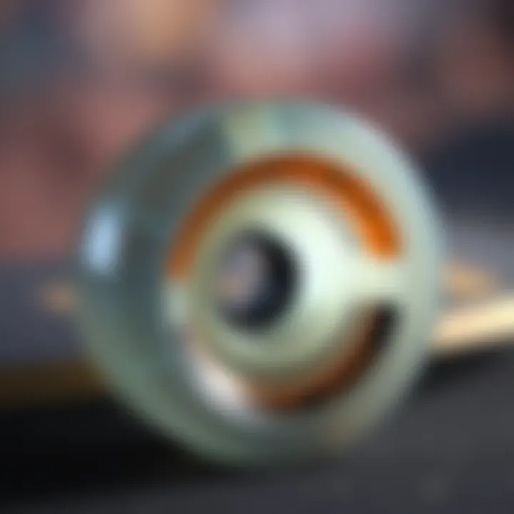 Illustration of the structural components of gel skateboard wheels.