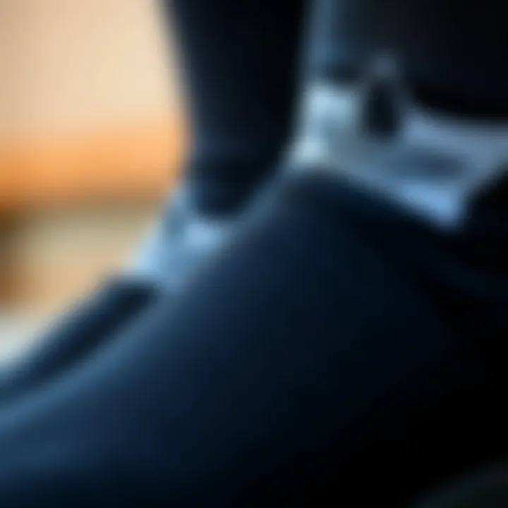 Detailed View of Black Adidas Socks Material Close-up of the texture and material of black Adidas socks