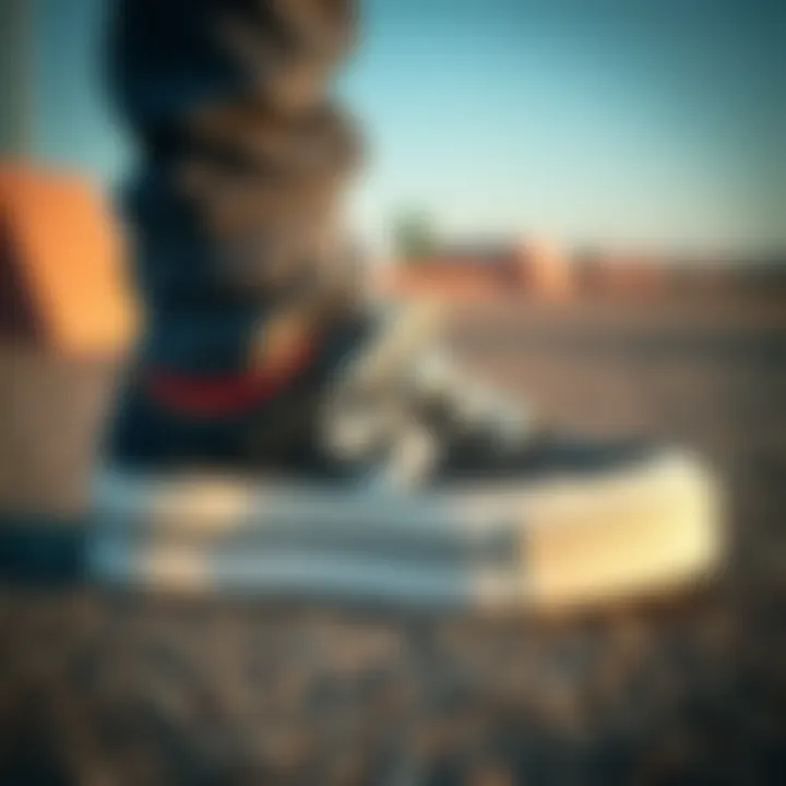 Side view of Converse Run Star Hike on textured ground Side profile of Converse Run Star Hike shoes on a textured surface