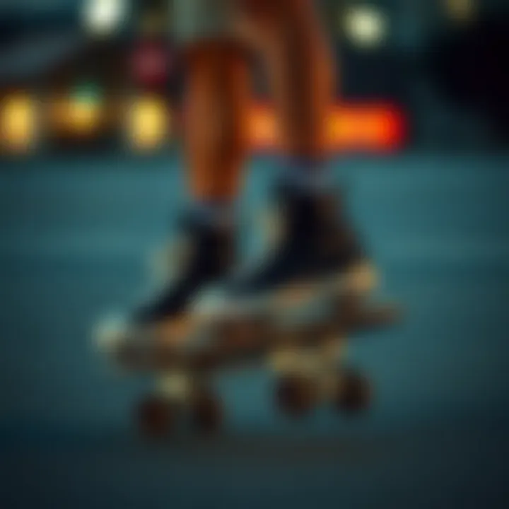 User demonstrating stylish convertible skates in action