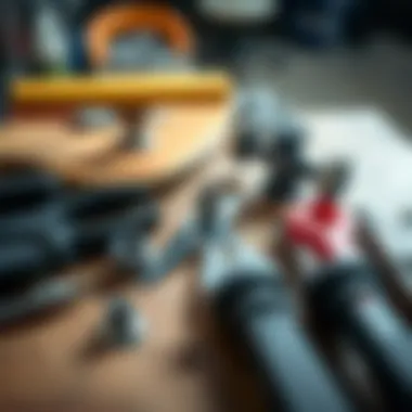 Essential Tools for Skateboard Assembly Tools arranged for skateboard assembly