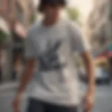 Cropped Nike tee showcased in a dynamic skateboarding environment