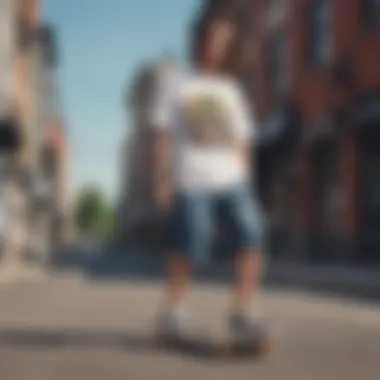 Urban Styling with Cropped Nike Tee A stylish ensemble featuring the cropped Nike tee in an urban setting