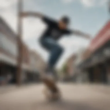 Skateboarder wearing Vans while showcasing tricks