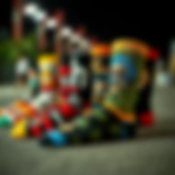 Diverse Designs of Tune Squad Socks A collection of different designs of Tune Squad socks laid out