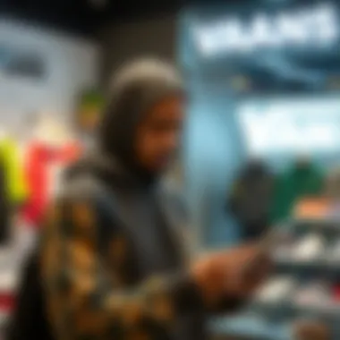 Engaging with Vans Online Shopping Experience Customer reviewing Vans products on a digital device