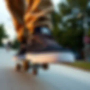 DC Shoes in Skateboarding Action Skateboarder wearing DC Shoes in action