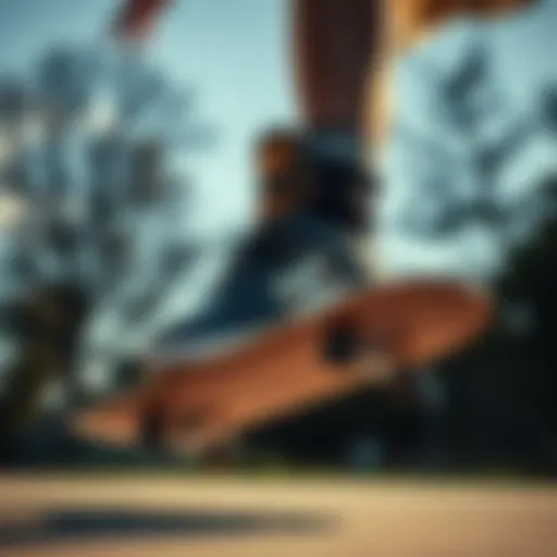 Dynamic skateboarder showcasing DC shoes in action