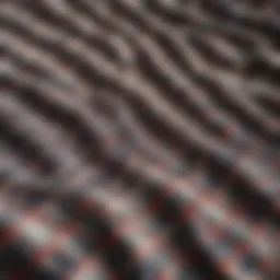 Close-up of fabric texture showcasing checkered pattern