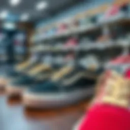 Vans skate shoes on display