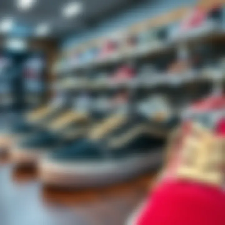 Showcasing Popular Vans Skate Shoes Vans skate shoes on display