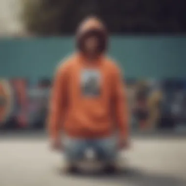 A collection of Enjoi hoodies showcased on a skateboard