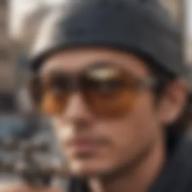 Evolution of Eyewear in Extreme Sports Historical timeline showcasing the evolution of eyewear in extreme sports