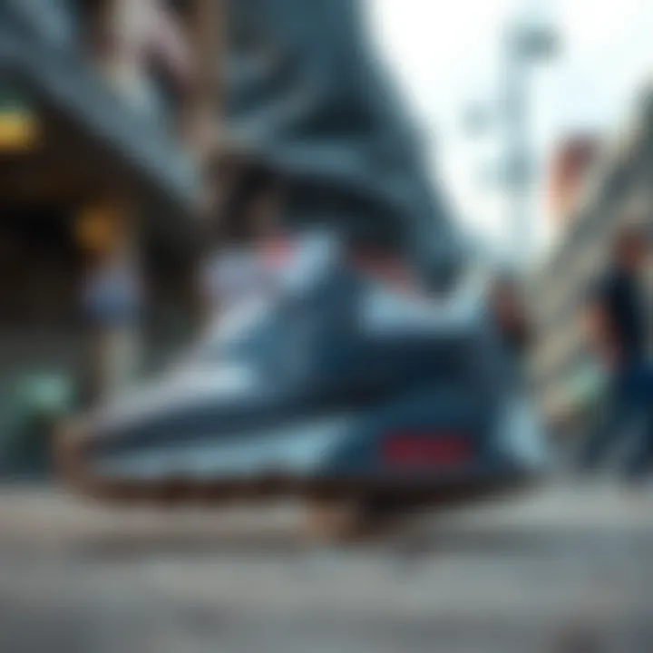 Nike Air Max 90 Gum in Action Nike Air Max 90 Gum in an urban skateboarding setting