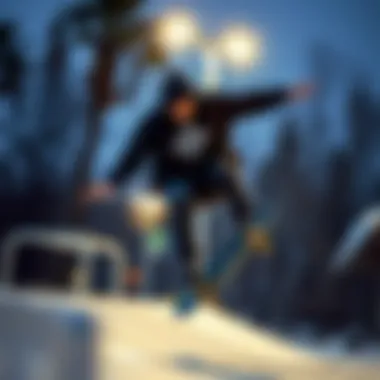 Skater in Action with Black Diamond Hoodie Skater wearing Black Diamond hoodie while performing a trick