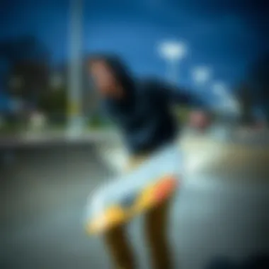 Skate and Create: The Fusion of Art and Sport A skater showcasing a uniquely designed blank deck in a skate park