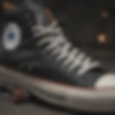 Close-up of Chuck Taylor shoe design and materials