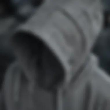 Close-up of hoodie materials and textures