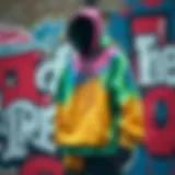 The Art of Drippy Fashion A vibrant drippy hoodie displayed against a graffiti wall